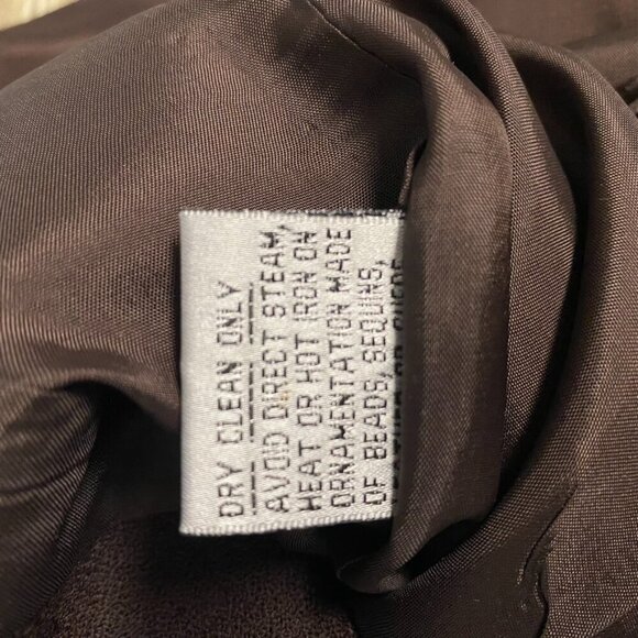 VINTAGE John Meyer 100% Wool Tailored Brown Beaded Evening Blazer Womens size 10 - Picture 12 of 12